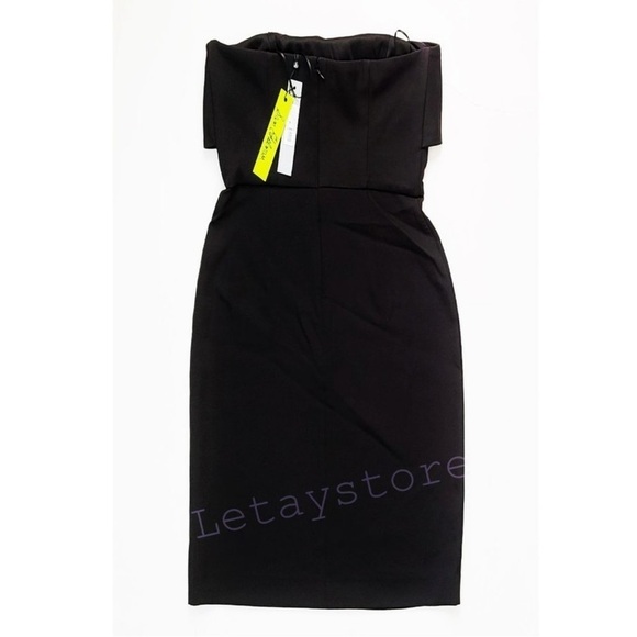 NWT SAM EDELMAN Bow Front Strapless Sheath Mini Dress Black, Size 8 - Picture 9 of 13